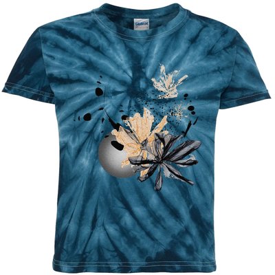 Artistic Abstract Smoky Back Floral Kids Tie-Dye T-Shirt