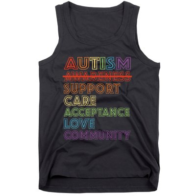 Autism Awareness Support Care Acceptance Accept Understand Tank Top