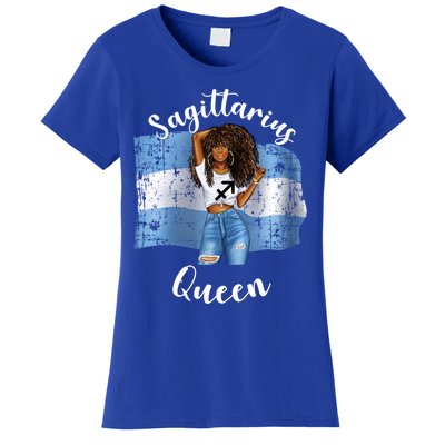 Afro Argentinian Sagittarius Queen Black Argentina Gift Women's T-Shirt