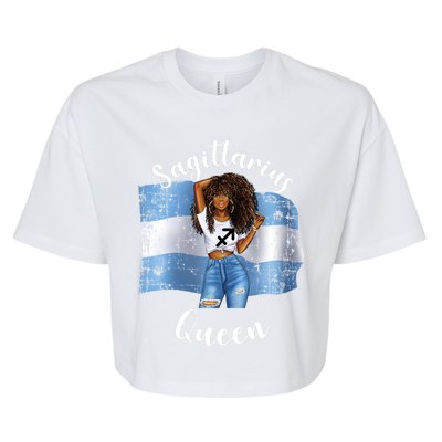 Afro Argentinian Sagittarius Queen Black Argentina Gift Bella+Canvas Jersey Crop Tee