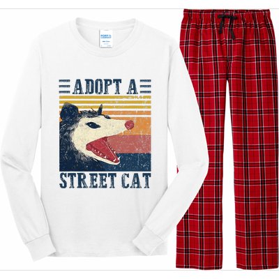 Adopt A Street Cat Funny Opossum Vintage  Long Sleeve Pajama Set