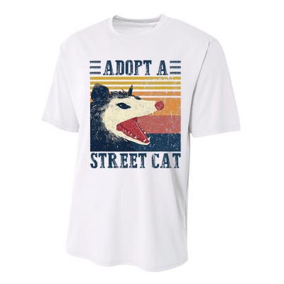 Adopt A Street Cat Funny Opossum Vintage  Performance Sprint T-Shirt