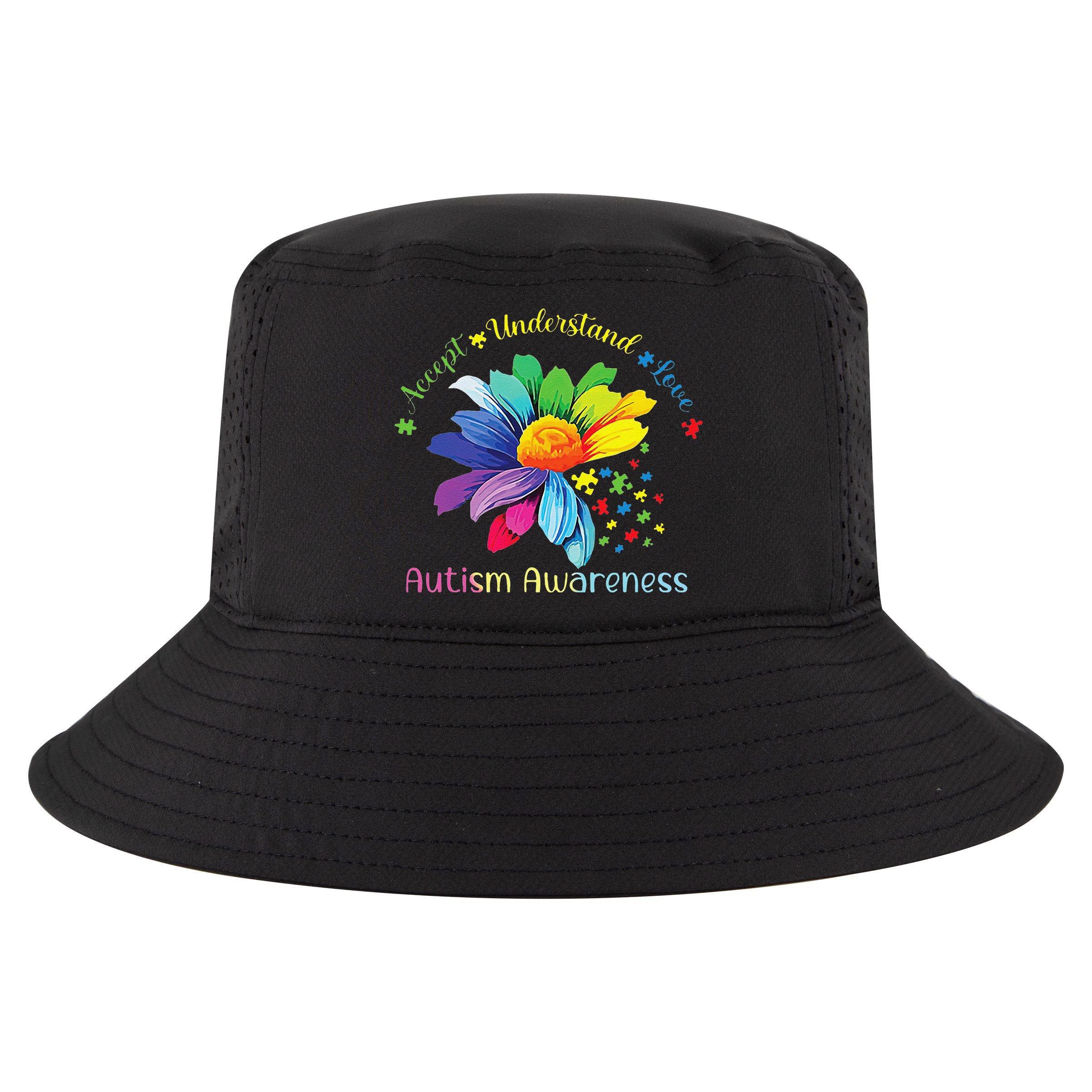 Autism Awareness Sunflower Accept Understand Love Autistic Cool Comfort Performance Bucket Hat