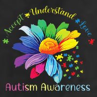 Autism Awareness Sunflower Accept Understand Love Autistic 7 Panel Mesh Trucker Snapback Hat