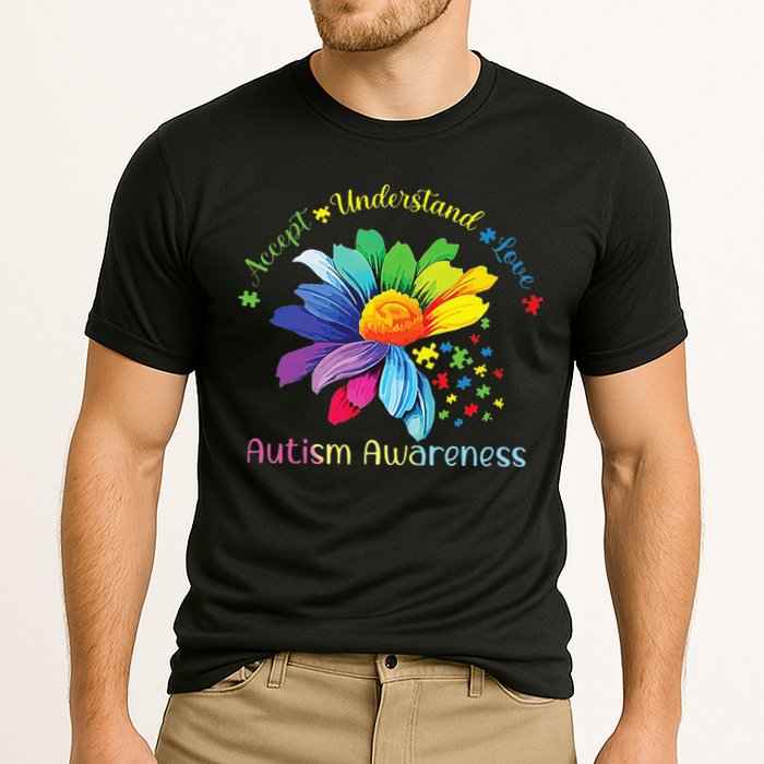 Autism Awareness Sunflower Accept Understand Love Autistic Cooling Performance Crew T-Shirt