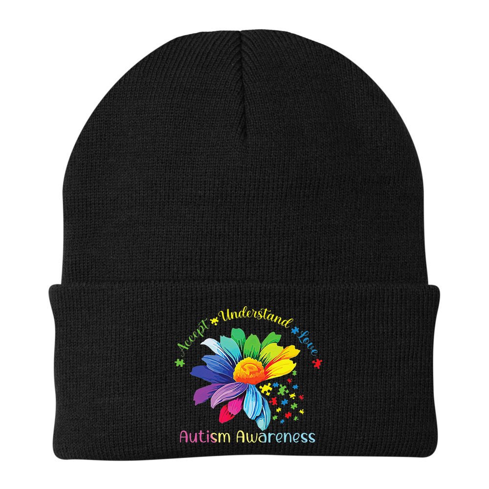 Autism Awareness Sunflower Accept Understand Love Autistic Beanie
