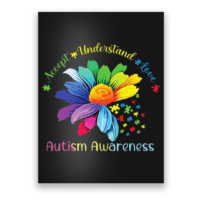 Autism Awareness Sunflower Accept Understand Love Autistic Poster