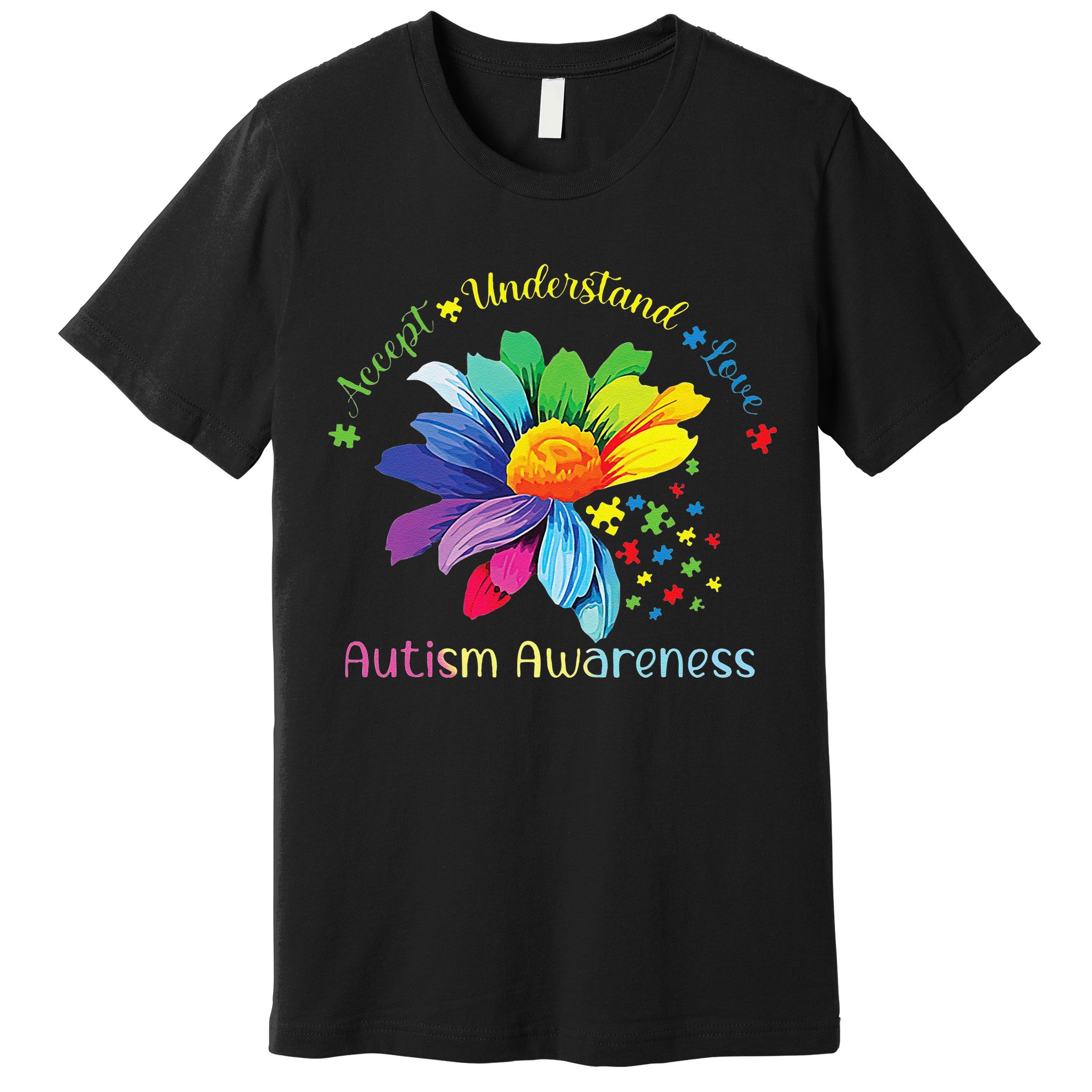 Autism Awareness Sunflower Accept Understand Love Autistic Premium T-Shirt
