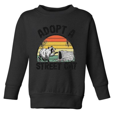 Adopt A Street Cat Funny Raccoon Toddler Sweatshirt