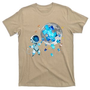 Autism Awareness Space Stars Astronaut On The Moon T-Shirt