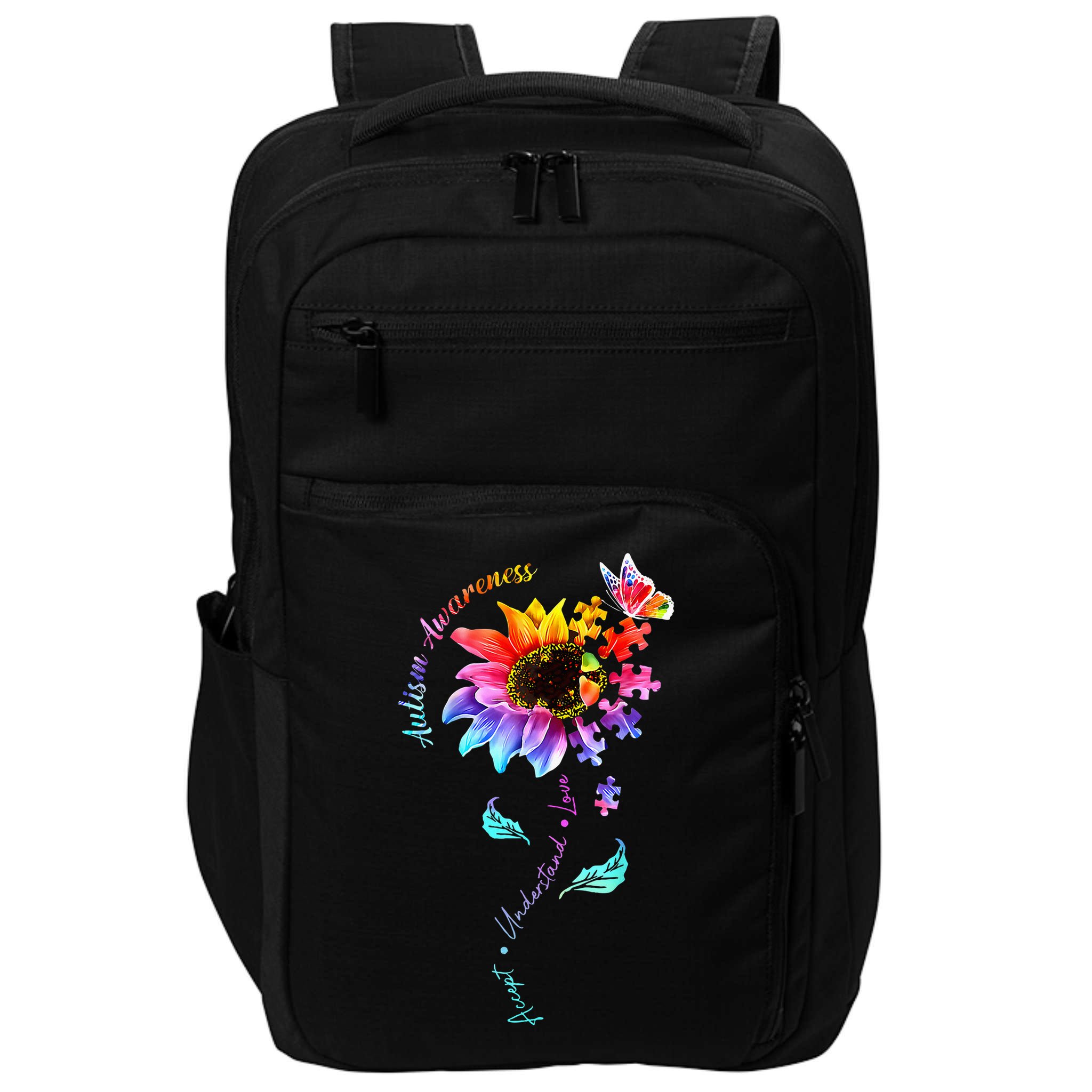 Autism Awareness Sunflower Autism Sunflower  Impact Tech Backpack