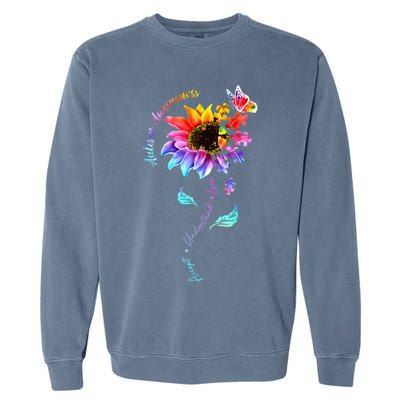Autism Awareness Sunflower Autism Sunflower  Garment-Dyed Sweatshirt
