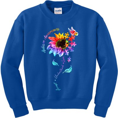 Autism Awareness Sunflower Autism Sunflower  Kids Sweatshirt