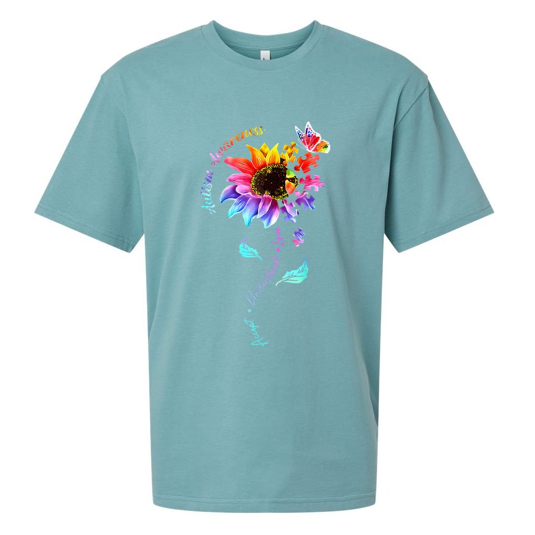 Autism Awareness Sunflower Autism Sunflower  Sueded Cloud Jersey T-Shirt