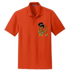 Autism Awareness Strong Mom Afro Mother Black Groovy Funny Gift Dry Zone Grid Polo