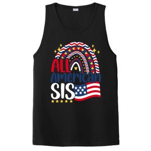 All American Sis 4th Of July Day Usa Flag For Sister Rainbow Funny Gift PosiCharge Competitor Tank