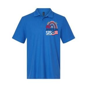 All American Sis 4th Of July Day Usa Flag For Sister Rainbow Funny Gift Softstyle Adult Sport Polo