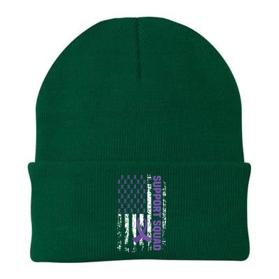 Alzheimers Awareness Support Squad Alzheimers Disease Knit Cap Winter Beanie