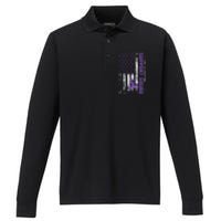 Alzheimers Awareness Support Squad Alzheimers Disease Performance Long Sleeve Polo