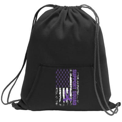 Alzheimers Awareness Support Squad Alzheimers Disease Sweatshirt Cinch Pack Bag