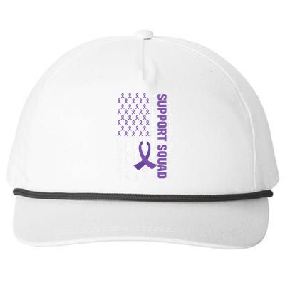 Alzheimers Awareness Support Squad Alzheimers Disease Snapback Five-Panel Rope Hat