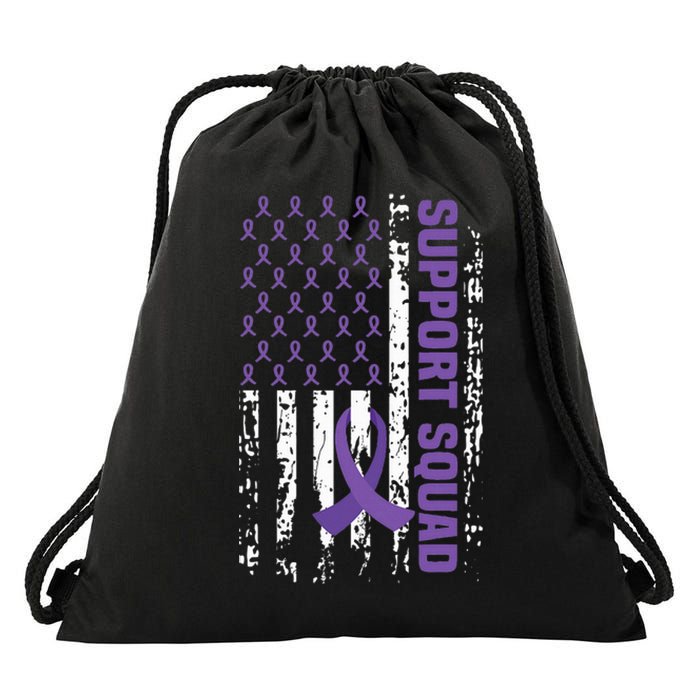 Alzheimers Awareness Support Squad Alzheimers Disease Drawstring Bag