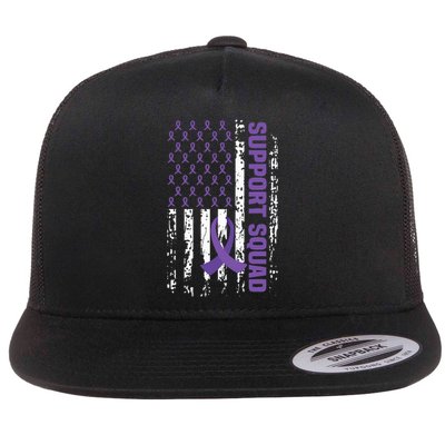 Alzheimers Awareness Support Squad Alzheimers Disease Flat Bill Trucker Hat