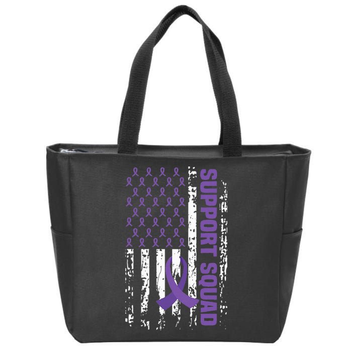 Alzheimers Awareness Support Squad Alzheimers Disease Zip Tote Bag