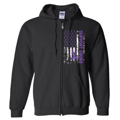 Alzheimers Awareness Support Squad Alzheimers Disease Full Zip Hoodie