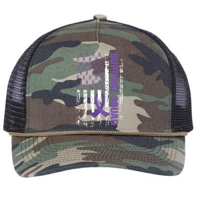 Alzheimers Awareness Support Squad Alzheimers Disease Retro Rope Trucker Hat Cap