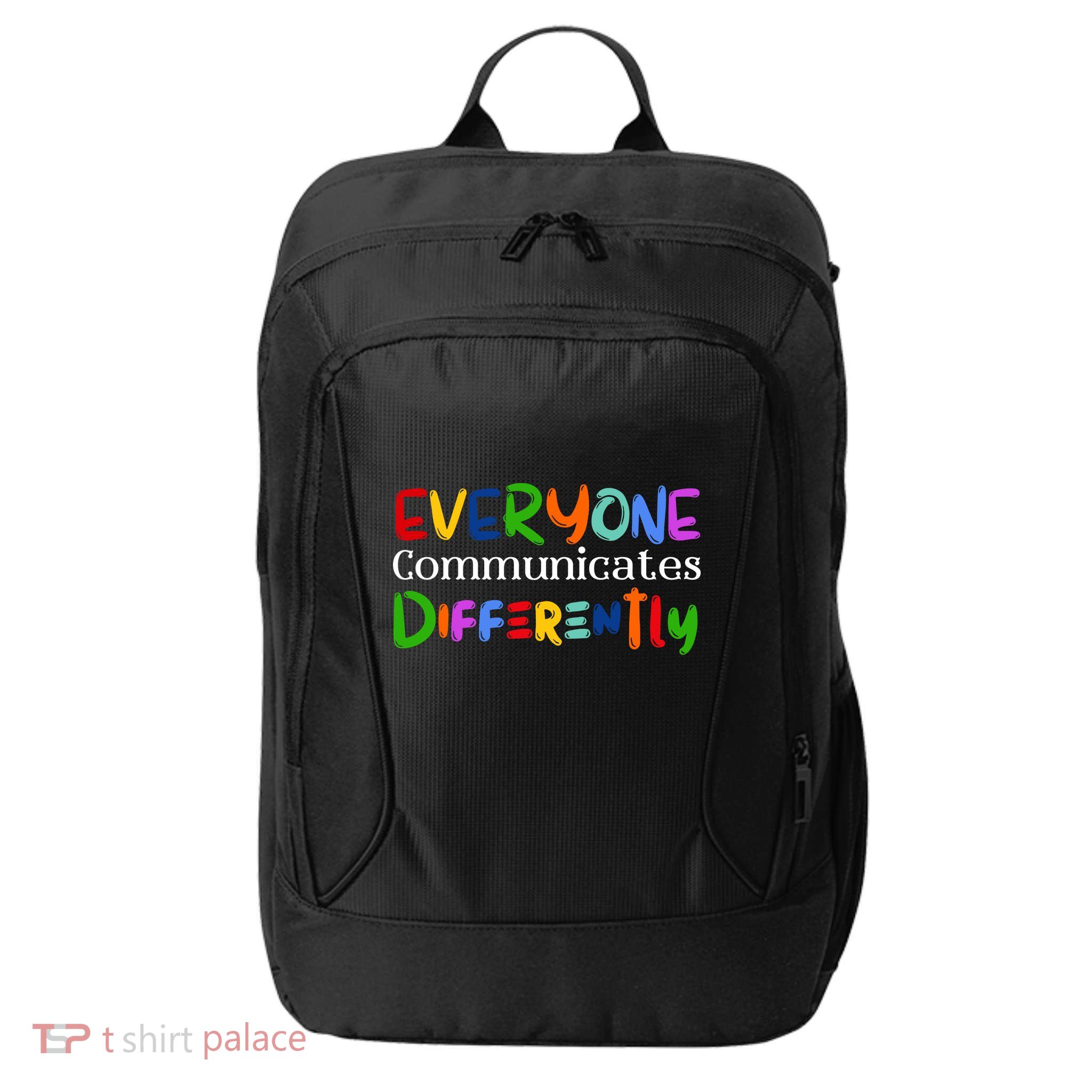Autism Awareness Support, Everyone Communicates Differently City Backpack