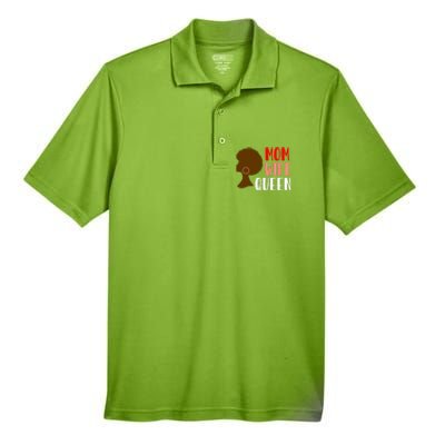 African American Strong Afro Mom Wife Queen Mothers Day Gift Men's Origin Performance Pique Polo