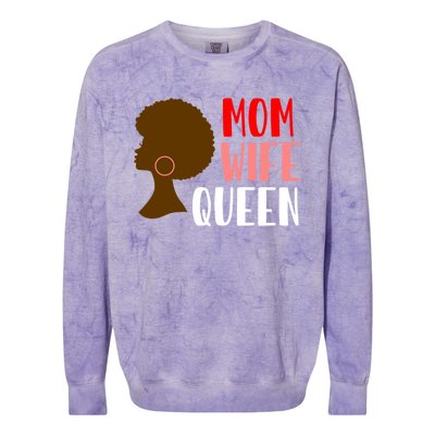 African American Strong Afro Mom Wife Queen Mothers Day Gift Colorblast Crewneck Sweatshirt