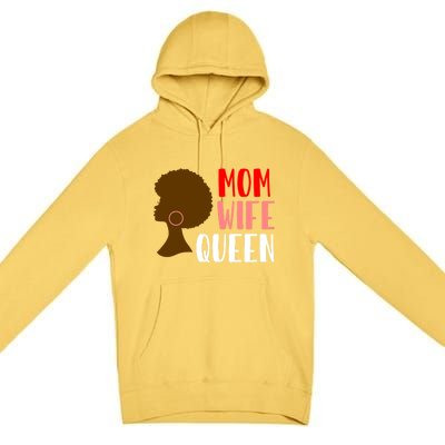 African American Strong Afro Mom Wife Queen Mothers Day Gift Premium Pullover Hoodie