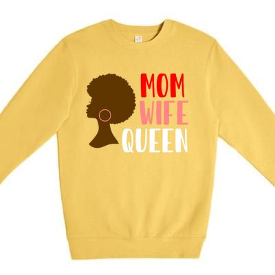 African American Strong Afro Mom Wife Queen Mothers Day Gift Premium Crewneck Sweatshirt