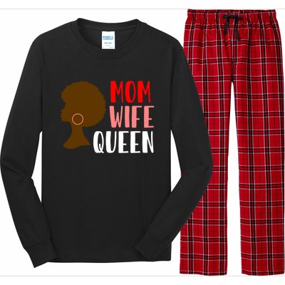 African American Strong Afro Mom Wife Queen Mothers Day Gift Long Sleeve Pajama Set