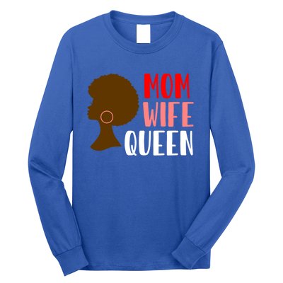 African American Strong Afro Mom Wife Queen Mothers Day Gift Long Sleeve Shirt