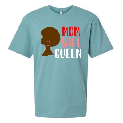 African American Strong Afro Mom Wife Queen Mothers Day Gift Sueded Cloud Jersey T-Shirt