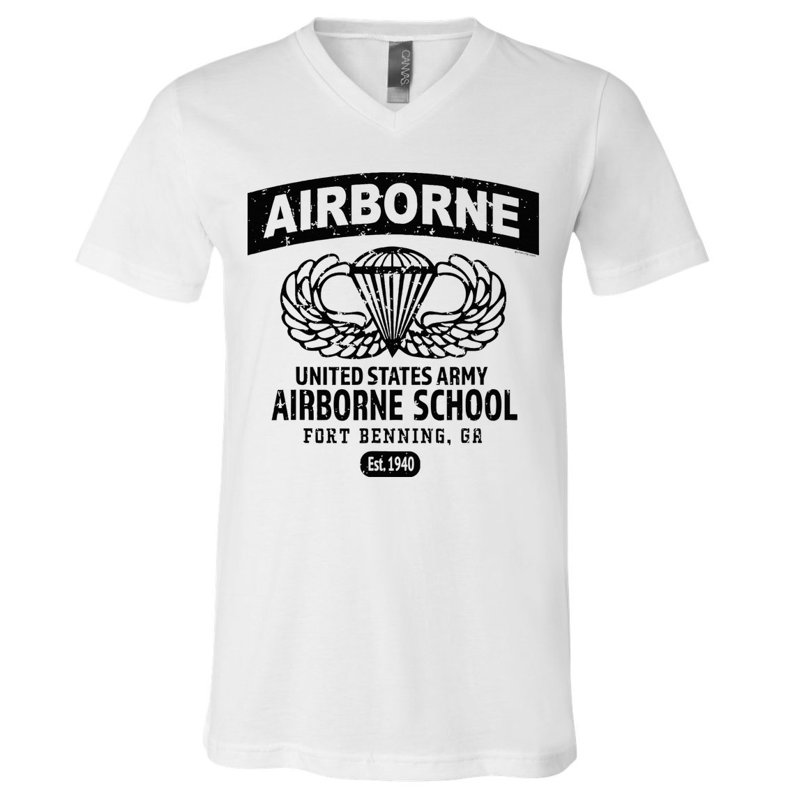 Army Airborne School Fort Benning Ga V-Neck T-Shirt