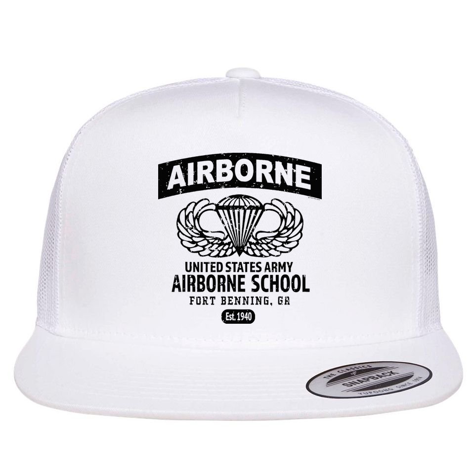 Army Airborne School Fort Benning Ga Flat Bill Trucker Hat