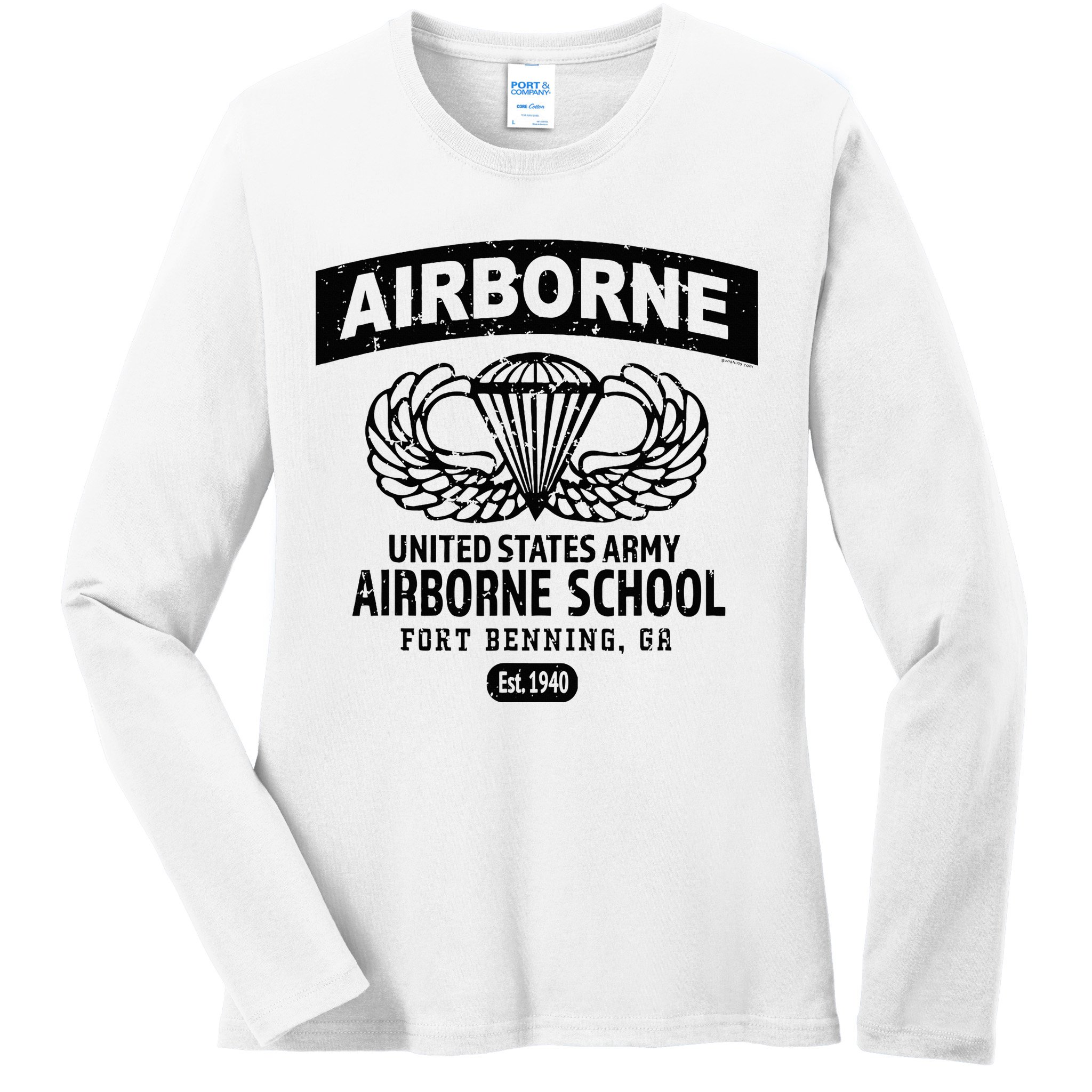 Army Airborne School Fort Benning Ga Ladies Long Sleeve Shirt