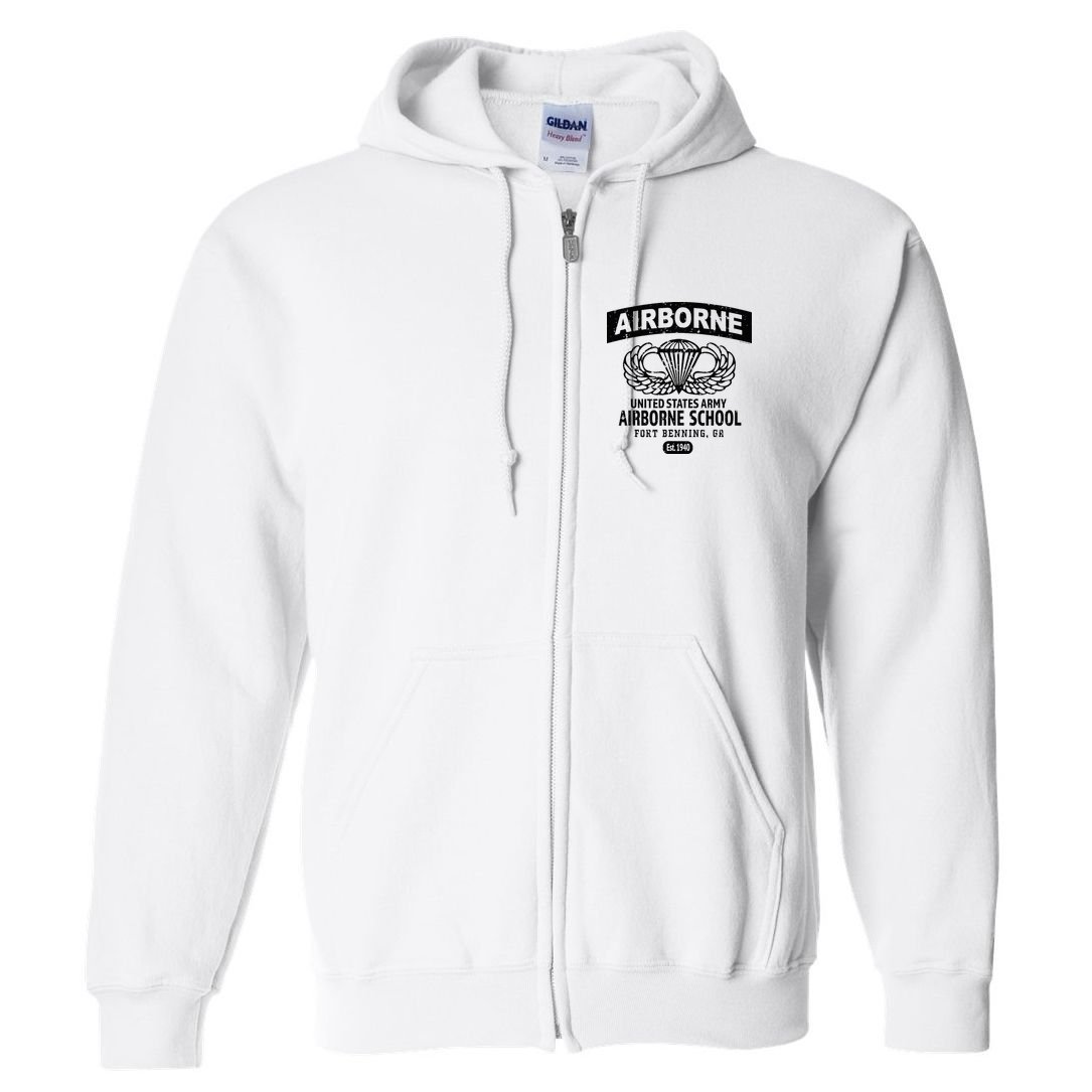 Army Airborne School Fort Benning Ga Full Zip Hoodie