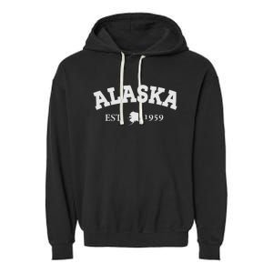 Awesome Alaska Shirt Alaska Est Map 1959 Sports Garment-Dyed Fleece Hoodie