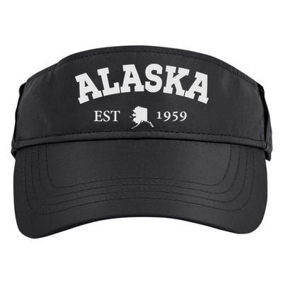 Awesome Alaska Shirt Alaska Est Map 1959 Sports Adult Drive Performance Visor