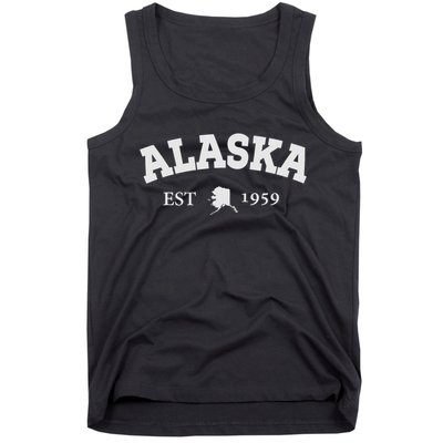 Awesome Alaska Shirt Alaska Est Map 1959 Sports Tank Top