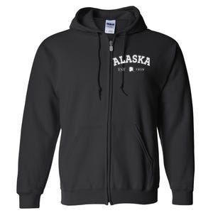 Awesome Alaska Shirt Alaska Est Map 1959 Sports Full Zip Hoodie