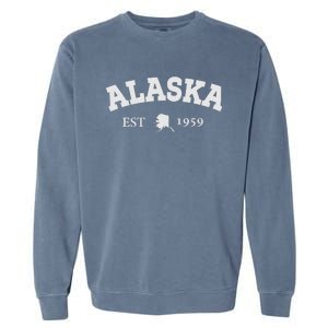 Awesome Alaska Shirt Alaska Est Map 1959 Sports Garment-Dyed Sweatshirt