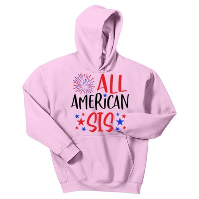 All American Sis 4th Of July Firework Red White And Blue Cute Gift Kids Hoodie