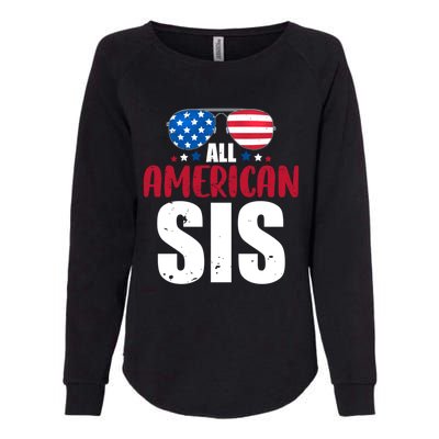 All American Sis 4th Of July Patriotic Family Matching Gift Womens California Wash Sweatshirt