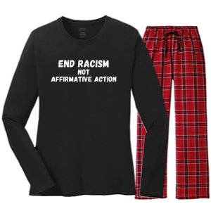 Affirmative Action Support Affirmative Action End Racism Women's Long Sleeve Flannel Pajama Set 